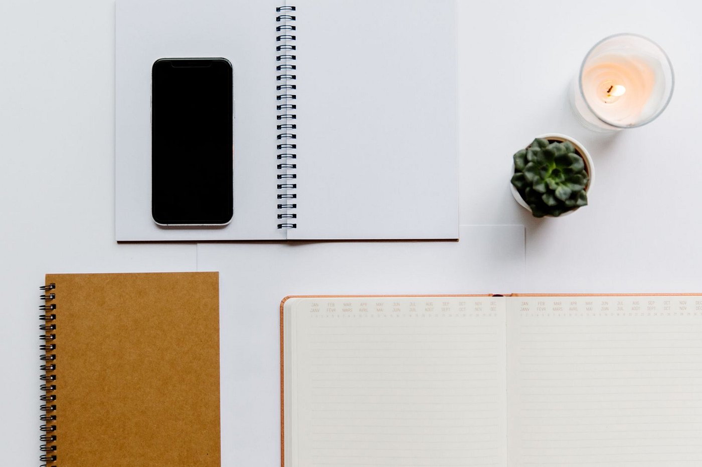 Notebook and calendar